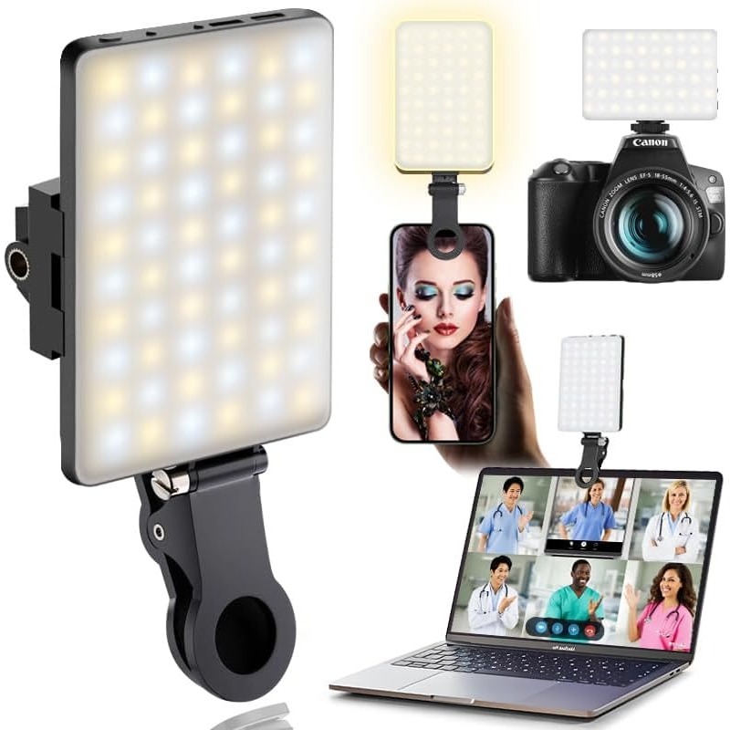 Photography Lighting Description - LED Portable Clip-on Selfie Light; Video