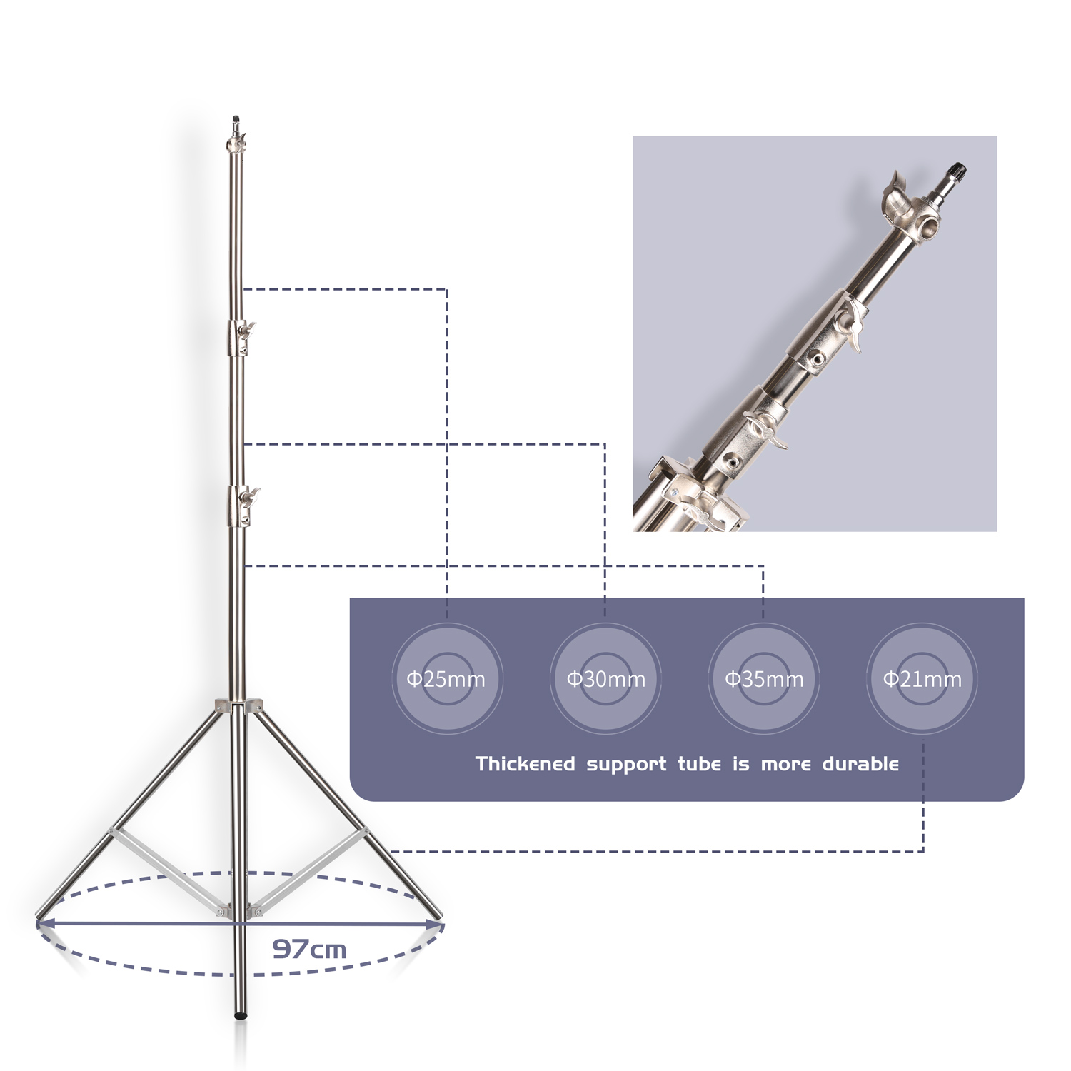 SH 2.8M Stainless Steel Light  - Photography Lighting Description 评论和价格