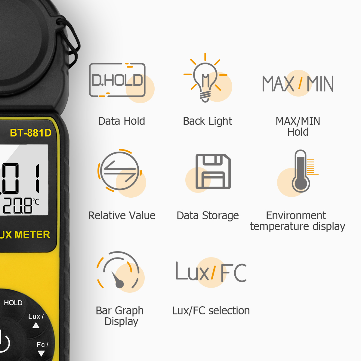 Digital Lux Meter 400,000 Lux  - Photography Lighting Handheld 评论和价格