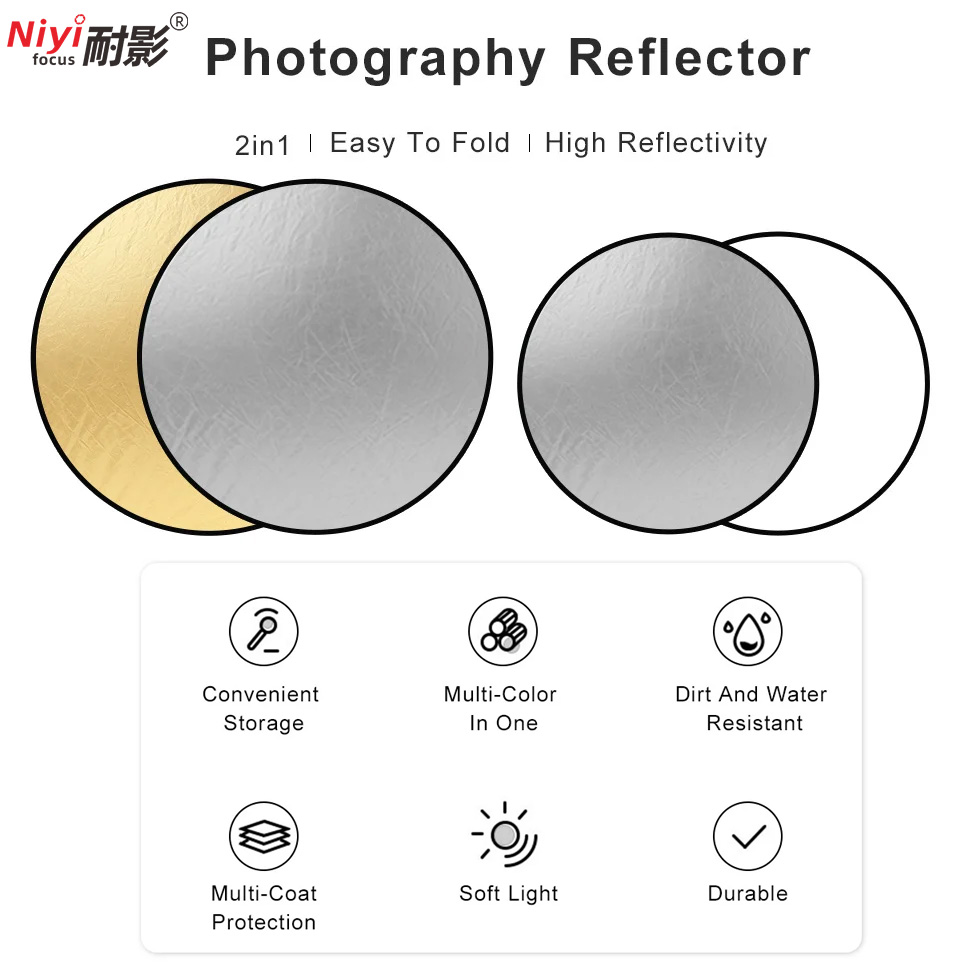 2in1 Round Portable Reflector  - Photography Lighting Handheld 评论和价格